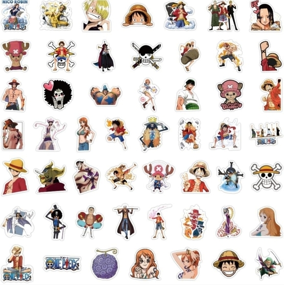 Anime vinyl sticker multicolored one piece Luffy manga 50 piece set stickers - Picture 4 of 4